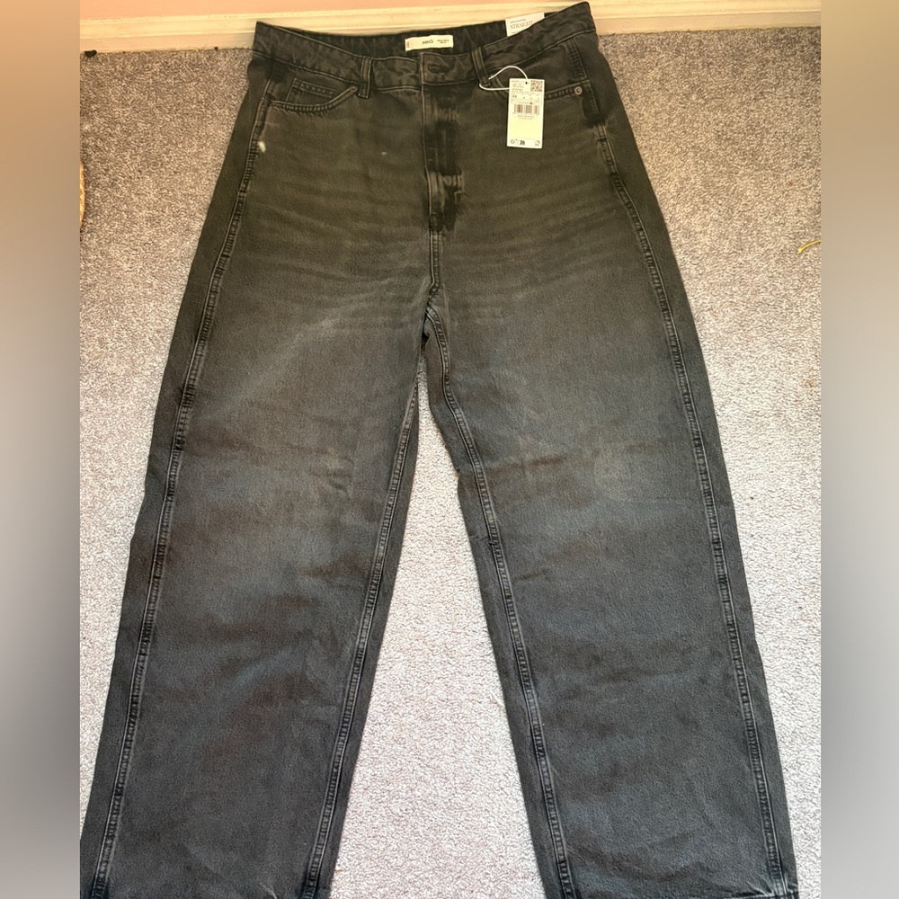 Mango High Rise Balloon Leg Jeans - Dark Gray